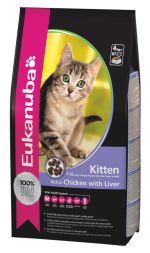 Eukanuba kitten 400г. Корм для котят, беременных и лактирующих кошек на основе курицы и печени. 400г.