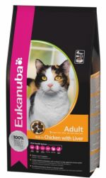 Eukanuba Adult 400г. Корм для взрослых кошек на основе курицы и печени 400г.